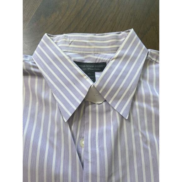 Express Design Studio Shirt Mens XL 17-17.5 Modern Fit Button Up French Cuff - Picture 11 of 13